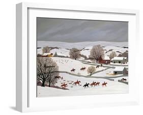 Riding in the Snow-Vincent Haddelsey-Framed Premium Giclee Print