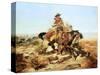 Riding Line-Charles Marion Russell-Stretched Canvas