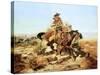 Riding Line-Charles Marion Russell-Stretched Canvas