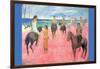 Riding on the Beach-Paul Gauguin-Framed Art Print