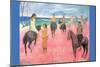 Riding on the Beach-Paul Gauguin-Mounted Art Print