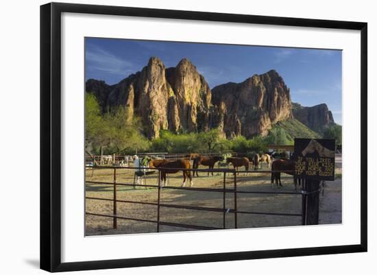 Riding Stable, Horse Ranch, the Bulldogs, Goldfield Mountains, Lower Salt River, Arizona, Usa-Rainer Mirau-Framed Photographic Print