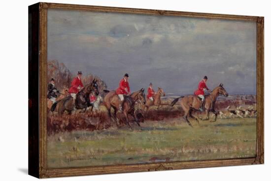 Riding to Hounds-John Sanderson Wells-Stretched Canvas