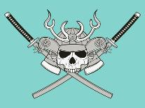 Monochrome Skull Illustration-riedjal-Stretched Canvas