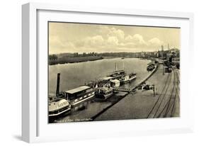 Riesa an Elbe, Dampferanlegestelle, Dampfer Saxonia-null-Framed Giclee Print