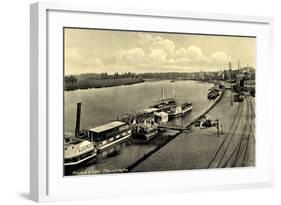Riesa an Elbe, Dampferanlegestelle, Dampfer Saxonia-null-Framed Giclee Print