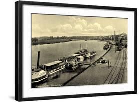 Riesa an Elbe, Dampferanlegestelle, Dampfer Saxonia-null-Framed Giclee Print