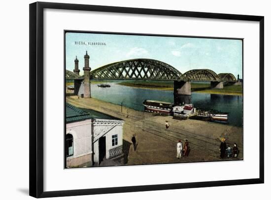 Riesa, Blick Zur Elbbrücke, Dampfer, Fußgänger-null-Framed Giclee Print