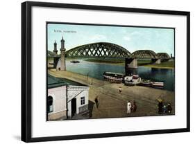 Riesa, Blick Zur Elbbrücke, Dampfer, Fußgänger-null-Framed Giclee Print