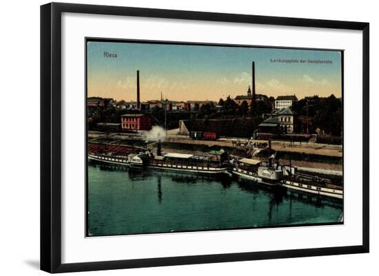Riesa, Landungsplatz D. Dampfschiffe,Dampfer Libussa--Framed Giclee Print