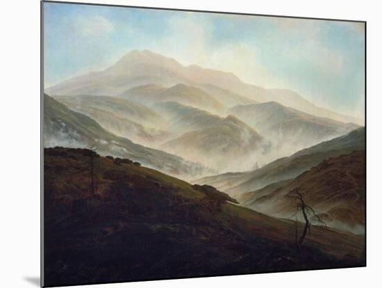 Riesengebirgslandschaft Mit Aufsteigendem Nebel, um 1820/1821-Caspar David Friedrich-Mounted Giclee Print