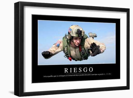 Riesgo. Cita Inspiradora Y Póster Motivacional-null-Framed Premium Photographic Print