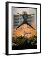 Riff Leaps over Smoldering Rubble of New York Slum Clearance Project in Scene from West Side Story-Gjon Mili-Framed Photographic Print