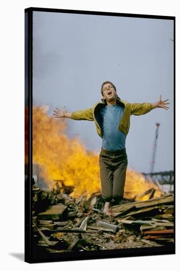 Riff Leaps over Smoldering Rubble, Scene from West Side Story-Gjon Mili-Stretched Canvas