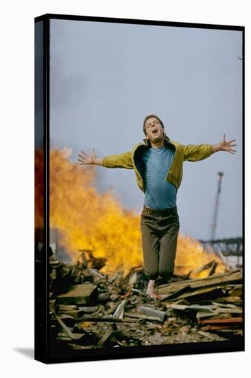 Riff Leaps over Smoldering Rubble, Scene from West Side Story-Gjon Mili-Stretched Canvas