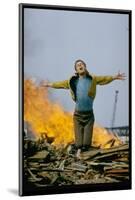 Riff Leaps over Smoldering Rubble, Scene from West Side Story-Gjon Mili-Mounted Photographic Print