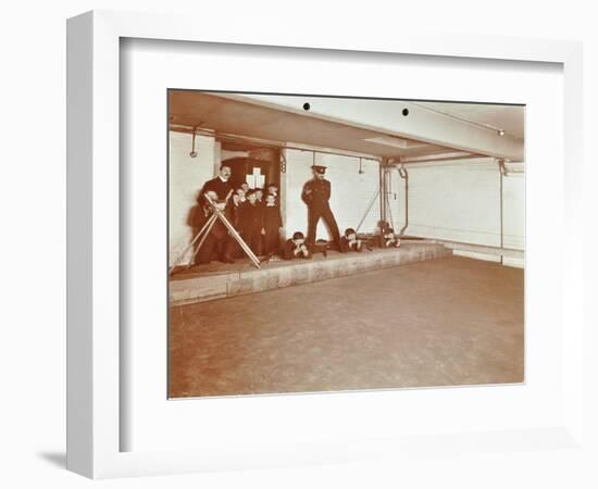 Rifle Shooting Lesson, Jews Free School, Stepney, London, 1908-null-Framed Photographic Print