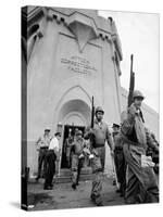 Rifle Toting National Guardmen Exit Attica Prison after Putting Down an Inmate Revolt-null-Stretched Canvas