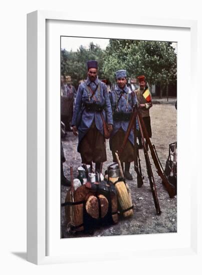 Riflemen from Algeria in a Camp During the Battle of the Marne East of Paris, September 1914-Jules Gervais-Courtellemont-Framed Giclee Print