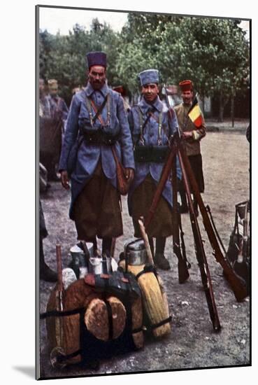 Riflemen from Algeria in a Camp During the Battle of the Marne East of Paris, September 1914-Jules Gervais-Courtellemont-Mounted Giclee Print