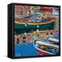 Riflessi nel porto-Daniela Corallo-Framed Stretched Canvas