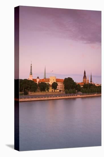 Riga Castle and the River Daugava Illuminated at Sunset, Riga, Latvia, Europe-Doug Pearson-Stretched Canvas