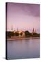 Riga Castle and the River Daugava Illuminated at Sunset, Riga, Latvia, Europe-Doug Pearson-Stretched Canvas