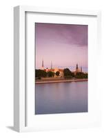 Riga Castle and the River Daugava Illuminated at Sunset, Riga, Latvia, Europe-Doug Pearson-Framed Photographic Print