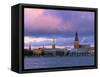 Riga from Across Daugava River, Latvia-Jon Arnold-Framed Stretched Canvas