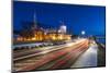 Riga's skyline and President Castle at night in winter, Old Town, Riga, Latvia-Toms Auzins-Mounted Photographic Print