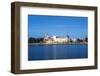 Riga's skyline and President Castle at night in winter, Old Town, Riga, Latvia-Toms Auzins-Framed Photographic Print