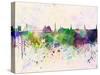 Riga Skyline in Watercolor Background-paulrommer-Stretched Canvas