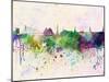 Riga Skyline in Watercolor Background-paulrommer-Mounted Art Print