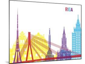 Riga Skyline Pop-paulrommer-Mounted Art Print