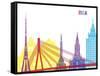 Riga Skyline Pop-paulrommer-Framed Stretched Canvas