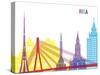 Riga Skyline Pop-paulrommer-Stretched Canvas