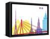 Riga Skyline Pop-paulrommer-Framed Stretched Canvas