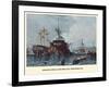 Rigging Hulk And Frigate, Portsmouth-EW Cooke-Framed Art Print