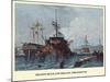 Rigging Hulk And Frigate, Portsmouth-EW Cooke-Mounted Art Print