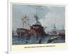 Rigging Hulk And Frigate, Portsmouth-EW Cooke-Framed Art Print