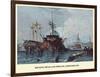 Rigging Hulk And Frigate, Portsmouth-EW Cooke-Framed Art Print