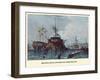 Rigging Hulk And Frigate, Portsmouth-EW Cooke-Framed Art Print