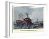 Rigging Hulk And Frigate, Portsmouth-EW Cooke-Framed Art Print