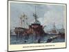 Rigging Hulk And Frigate, Portsmouth-EW Cooke-Mounted Art Print