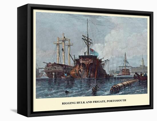 Rigging Hulk And Frigate, Portsmouth-EW Cooke-Framed Stretched Canvas