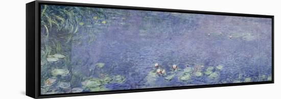 Right Centre Piece of the Large Water Lily Painting in the Musée De L'Orangerie-Claude Monet-Framed Stretched Canvas
