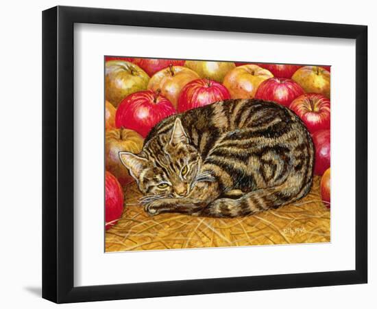 Right-Hand Apple-Cat, 1995-Ditz-Framed Giclee Print