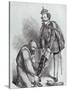 Right Leg in the Boot at Last, Caricature of Giuseppe Garibaldi and the King of Italy-null-Stretched Canvas