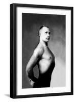 Right Profile of Bodybuilder from the Waist Up-null-Framed Art Print