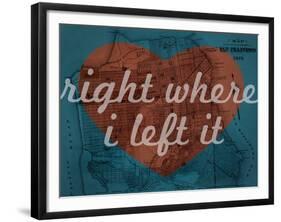 Right Where I Left it - 1876, San Francisco 1876, California, United States Map-null-Framed Giclee Print